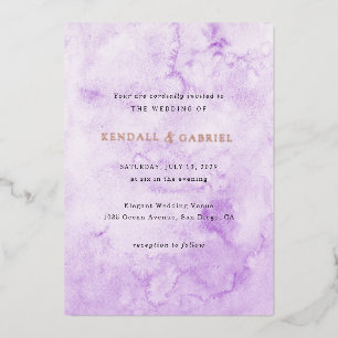 Kendall Purple Watercolor Elegant Wedding
