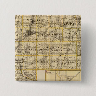 Kendall, Will, Grundy, and Cook counties 2 Inch Square Button