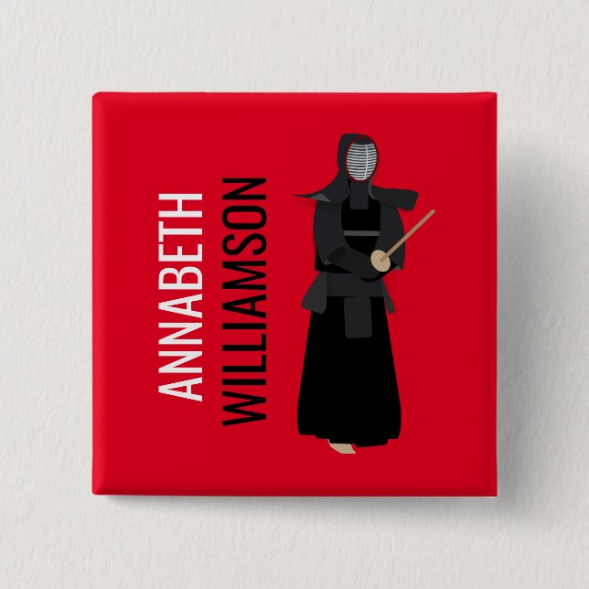 Kendo 2 Inch Square Button (Front)
