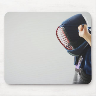 Kendo Fencer Fastening Mask Mouse Pad