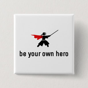 Kendo Hero 2 Inch Square Button