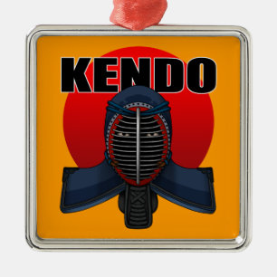 Kendo men1 metal ornament