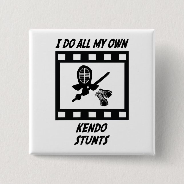 Kendo Stunts 2 Inch Square Button (Front)