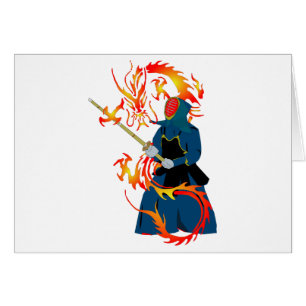 Kendo Swordsman and Fire Dragon