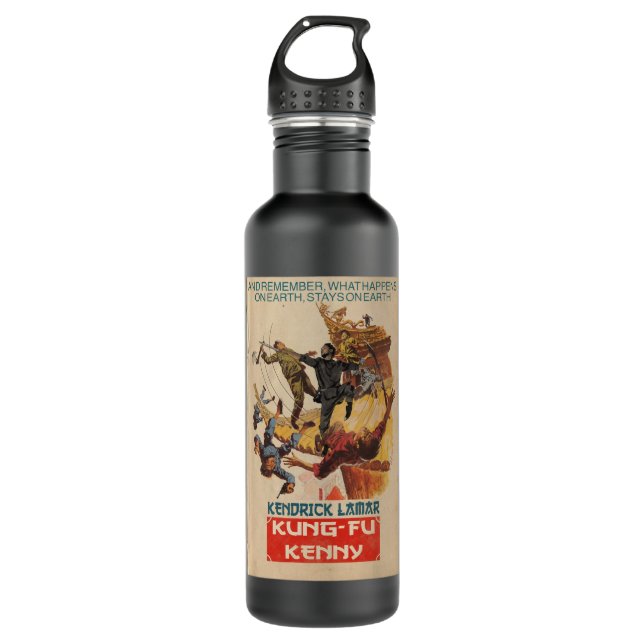 Kendrick Lamar   Kung Fu Kenny Parody Classic T Sh 710 Ml Water Bottle (Front)