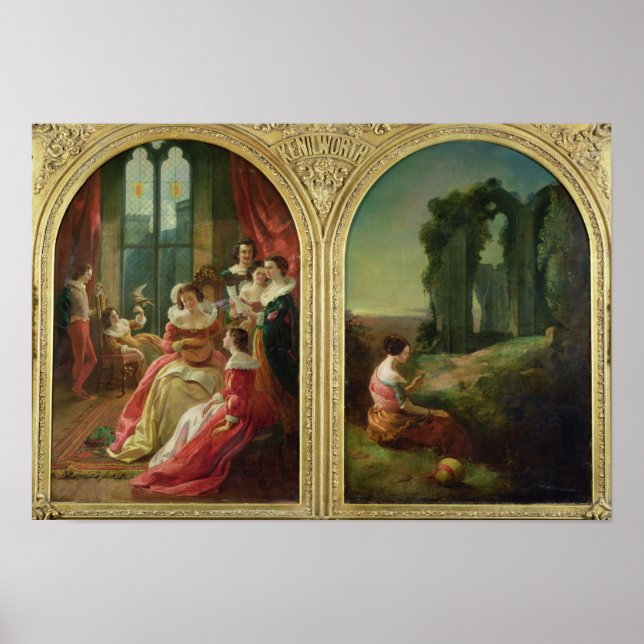 Kenilworth Castle - Past and Present, 1854 Poster (Front)