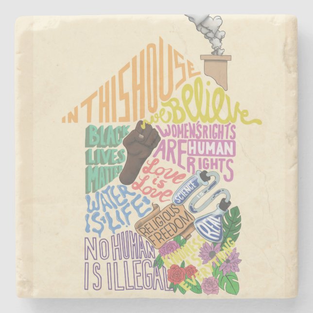 Kenji Kimura Kindness Is Everything Stone Coaster (Front)