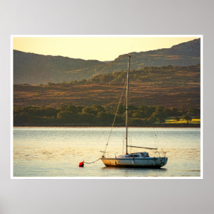 Kenmare Bay Sailboat Wall Art Irish Sunset Poster