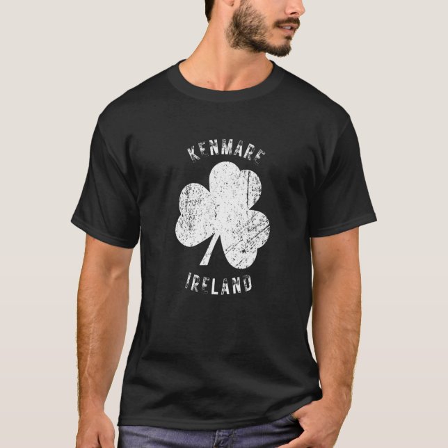 Kenmare Ireland Vintage Shamrock Distressed Look   T-Shirt (Front)