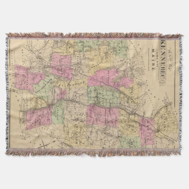 Kennebec County, Maine Throw Blanket (Front)