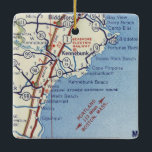 Kennebunk Vintage Map Ceramic Ornament<br><div class="desc">Kennebunk Maine Christmas ornament with vintage 50's road map.</div>