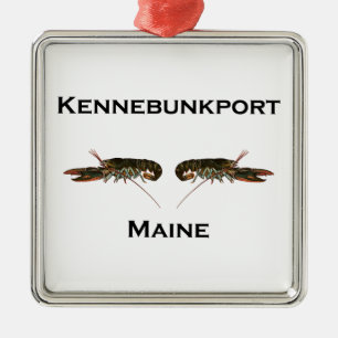 Kennebunkport Maine Lobsters Metal Ornament