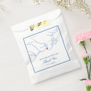 Kennebunkport Maine Map Elegant Wedding Favour Bag