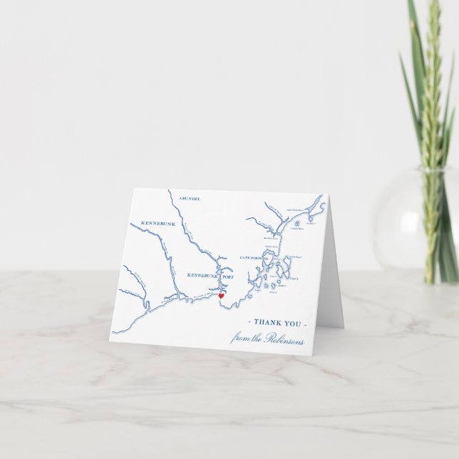 Kennebunkport Maine Wedding Photo  Thank You Card (Front)