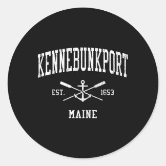 Kennebunkport Me Crossed Oars Boat Anchor Sports Classic Round Sticker