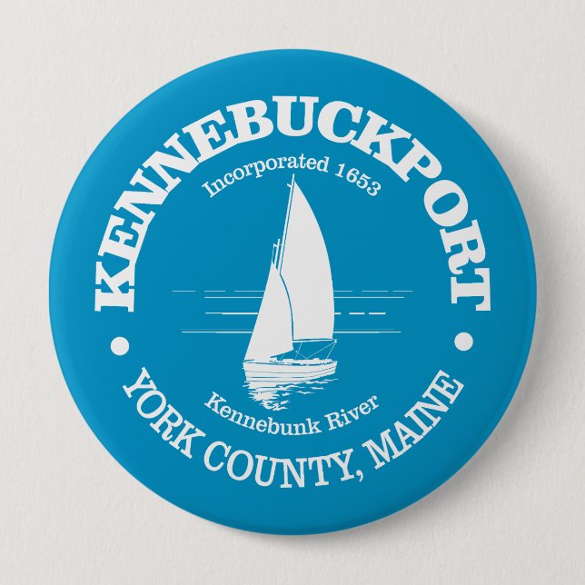 Kennebunkport (sailboat) 4 inch round button (Front)