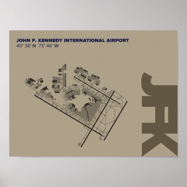 Kennedy Airport (JFK) Diagram Poster (Front)