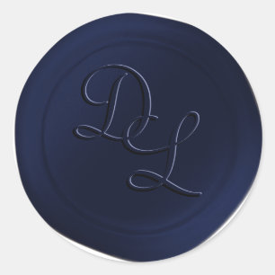 Kennedy Blue 2 Letter Monogram Wax Seal Stickers