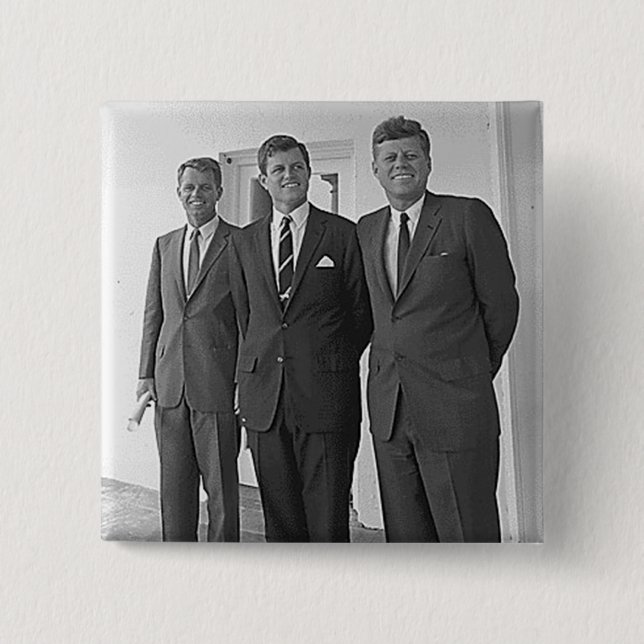 Kennedy Brothers, John, Ted, Robert 2 Inch Square Button (Front)