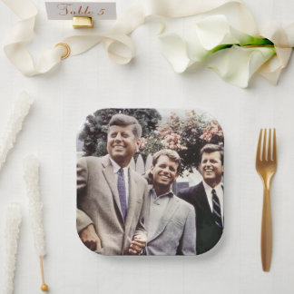 Kennedy Brothers, President John, Robert & Ted Paper Plate