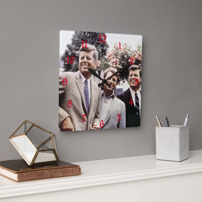 Kennedy Brothers, President John, Robert & Ted Square Wall Clock (Office)