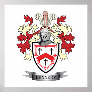Kennedy Family Crest Coat of Arms Poster