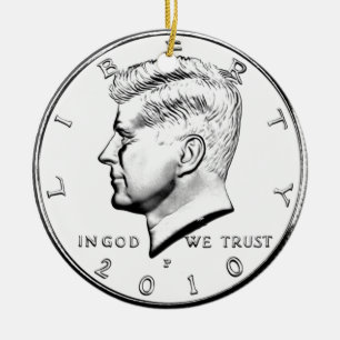 KENNEDY HALF DOLLAR CERAMIC ORNAMENT