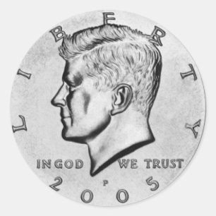 Kennedy Half Dollar Classic Round Sticker