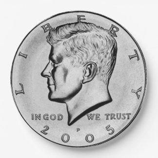 Kennedy Half Dollar Paper Plate