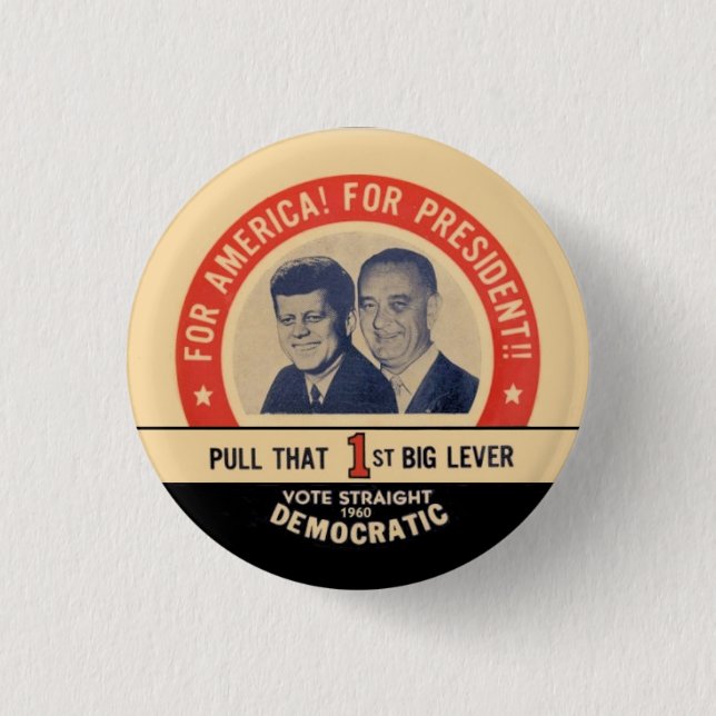 Kennedy/Johnson 1 Inch Round Button (Front)