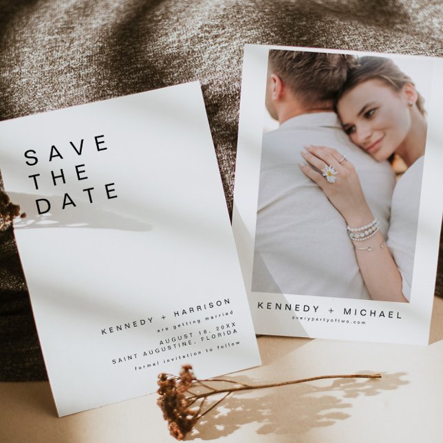 KENNEDY Minimalist Font Photo Save the Date Invitation (Creator Uploaded)