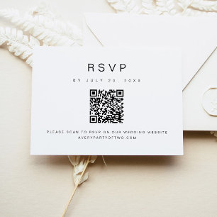 KENNEDY Modern Minimalist QR Code Wedding RSVP Invitation