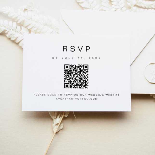 KENNEDY Modern Minimalist QR Code Wedding RSVP Invitation (Creator Uploaded)