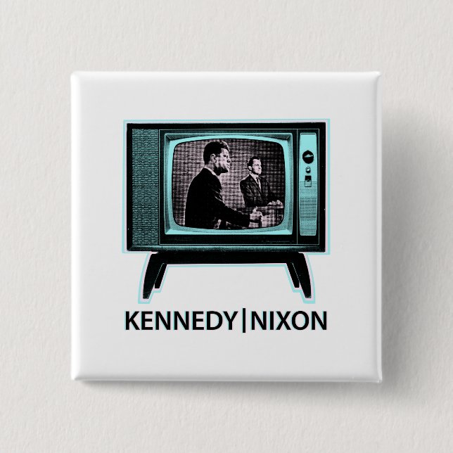 Kennedy Nixon 1960 TV Debate 2 Inch Square Button (Front)