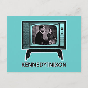 Kennedy Nixon 1960 TV Debate Postcard