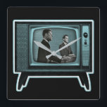 Kennedy Nixon 1960 TV Debate Square Wall Clock<br><div class="desc">The 1960 presidential debate between US Senator John F. Kennedy and Vice-President Richard Nixon was the first time a presidential debate had been televised in the United States. The debate is transformed into a retro pop art graphic in the Kennedy Nixon Debate 1960 design. A retro television set is tuned...</div>