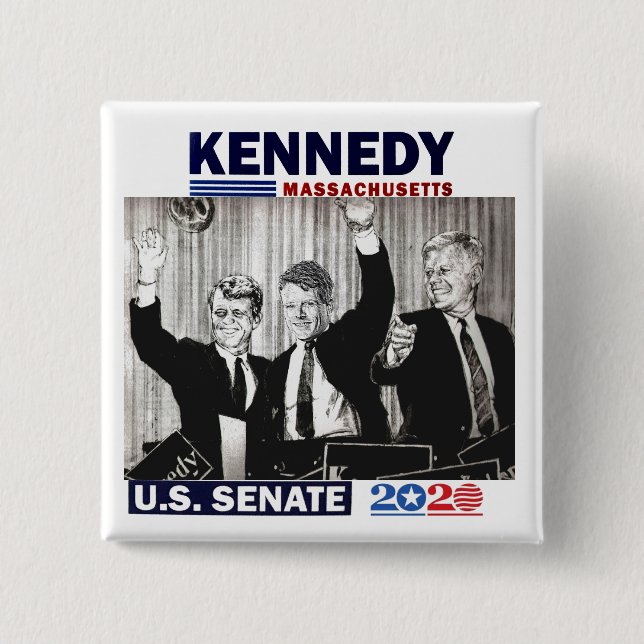 Kennedy U.S. Senate 2020 2 Inch Square Button (Front)