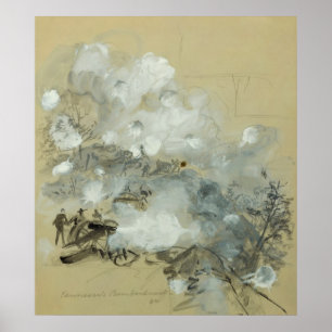Kennesaw's Bombardment by Alfred Rudolph Waud Poster