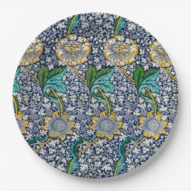 Kennet Pattern (by William Morris) Paper Plate (Front)