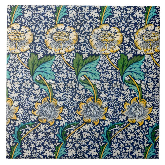 Kennet Pattern (by William Morris) Tile (Front)