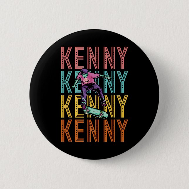Kenny Custom Skateboarding Hob  2 Inch Round Button (Front)