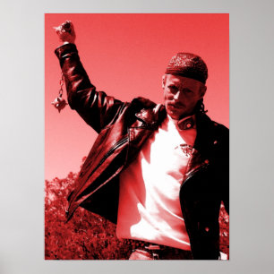 Kenny With Flail Watercolor Red Sky Poster