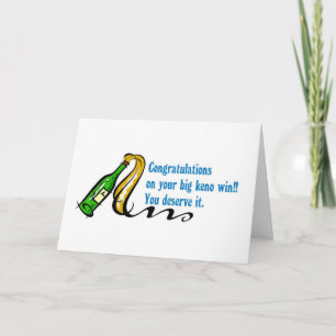 Keno cards: Congratulations on your big Keno win Card