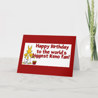 Keno cards: Happy Birthday Keno Fan Card