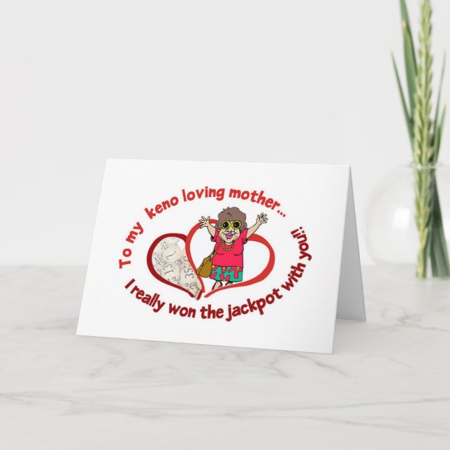 Keno cards: message to my Keno loving mother Card (Front)