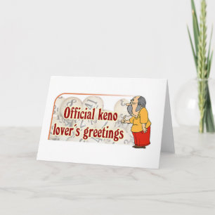 Keno cards: Official Keno Lover's Greetings Card
