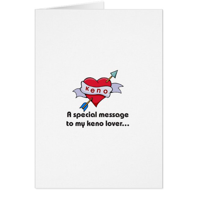 Keno cards: Special message to my Keno lover (Front)