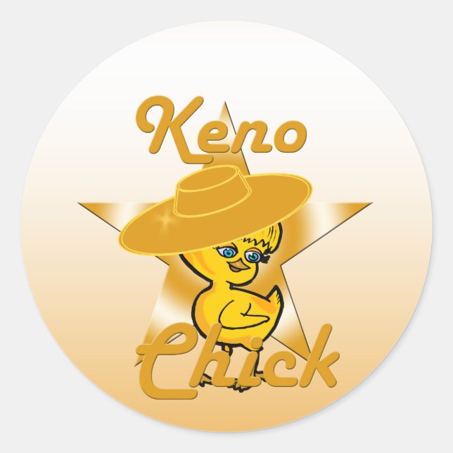 Keno Chick #10 Classic Round Sticker (Front)