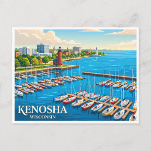 Kenosha Harbour Wisconsin Postcard