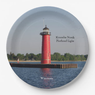 Kenosha North Pierhead Light paper plate